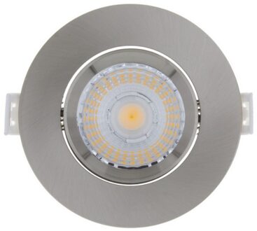 Inbouw LED-spot 5 Stuks Sanimex Njoy IP44 Dimbaar 6W 430 Lumen Geborsteld Aluminium