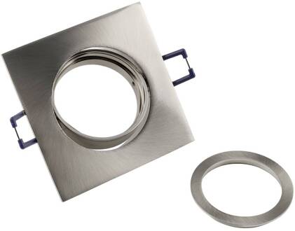 Inbouw plafondlamp Samsola, geborsteld zilver, 9 x 9 cm metaal