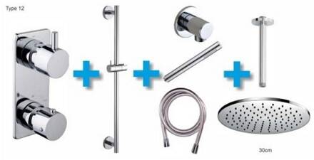 Inbouw Regendouche Amon Round Set Type 12 Aqua Splash