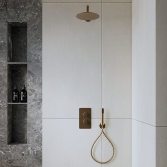 Inbouw Regendouche Set | BWS Colorato | Met Handdouche | Wanduitloop | Geborsteld Goud