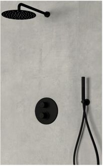 Inbouw Regendouche Set Sanimex Design Giulini met Inbouwdeel Thermostatisch Mat Zwart