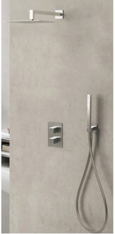 Inbouw Regendouche Set Sanimex Design Giulini Thermostatisch Vierkante Hoofddouche Chroom