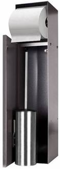 Inbouw Toiletborstelhouder met Toiletrolhouder LoooX Betegelbaar RVS Antraciet CL9 Looox