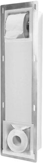 Inbouw Toiletrolhouder en Reserverolhouder AquaSplash Poedercoating Wit Aquasplash