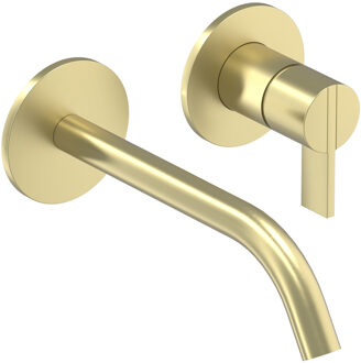 Inbouw Wastafelmengkraan IVY Pact 2-gats Coldstart Geborsteld Mat Goud PVD