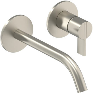 Inbouw Wastafelmengkraan IVY Pact 2-gats Coldstart Geborsteld Nickel PVD IVY