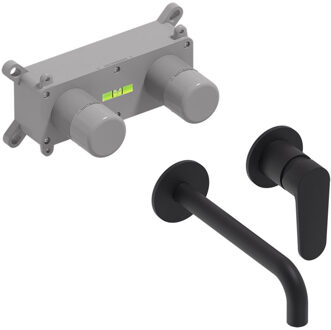 Inbouw Wastafelmengkraan MAY Forma Eenhendel Incl. Inbouwbox Mat Zwart PED