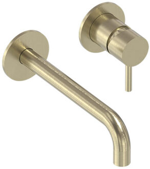 Inbouw Wastafelmengkraan MAY Stilo Geborsteld Mat Goud PVD