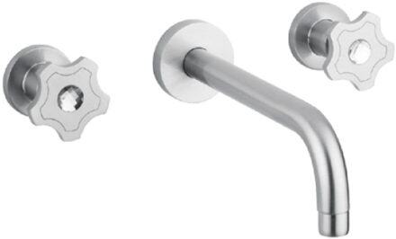 Inbouw Wastafelmengkraan Sanimex Giulini Tweeknops 25cm Inclusief G-Link Inbouwdeel Chroom