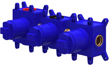 Inbouwbox IVY tbv Inbouw Thermostaat Met 2 Stopkranen Symmetry Donker Blauw IVY