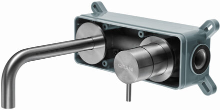 Inbouwkraan Qisani Flow Laag Geborsteld RVS Chroom