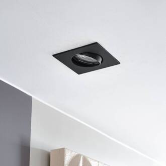 inbouwlamp Fibur, zwart, 9 cm, GU10, set van 10