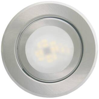 Inbouwlamp Joanie met LED, alu geborsteld geborsteld aluminium