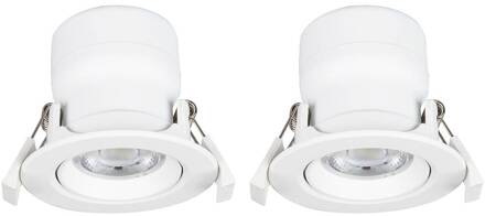 inbouwlamp Shima, wit, 7W, 3000K, 2 stuks, dimbaar