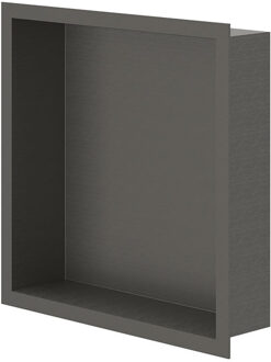 Inbouwnis - 30x30x7.5cm - Geborsteld metal black PVD 6500706 Metal black geborsteld