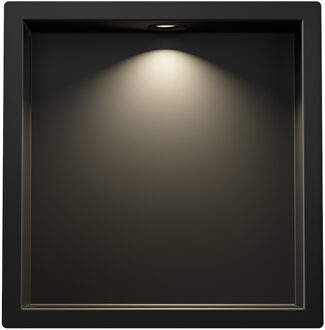 Inbouwnis BWS Albert 30x30x7 cm Met Led Mat Zwart BWS