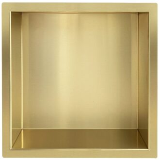 Inbouwnis | Exellence | 30x30x10cm | Geborsteld Messing Goud