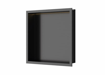 Inbouwnis Luca Sanitair 30x30x6,5 cm RVS Gunmetal PVD + LED verlichting Luca Sanitair