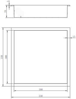 Inbouwnis Luca Sanitair 30x30x6,5cm RVS Geborsteld Nikkel