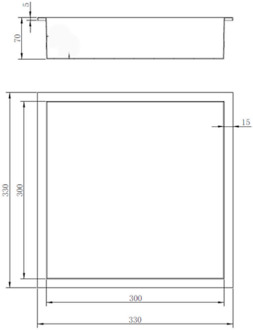 Inbouwnis Luca Sanitair 30x30x6,5cm RVS Mat Wit