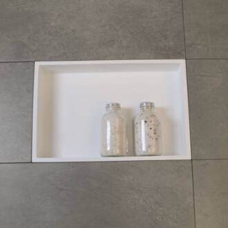 Inbouwnis Luca Sanitair 44.5x29.5x8 cm Solid Surface Rechthoek Mat Wit