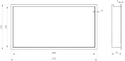 Inbouwnis Luca Sanitair 60x30x6,5 cm RVS Geborsteld Koper PVD Luca Sanitair