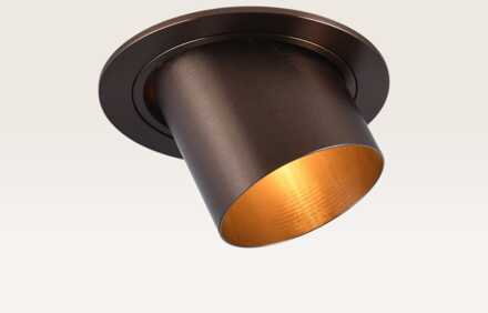 Inbouwspot Gavira bronzo scuro l - Diameter 92mm - GU10-fitting - IP20 voor binnen - Brons - Met doorlusbedrading