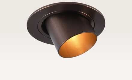 Inbouwspot Gavira bronzo scuro m - Diameter 77mm - Mini GU10 (MR11) - IP20 voor binnen - Brons - Met doorlusbedrading