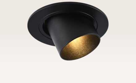 Inbouwspot Gavira nero m - Diameter 77mm - Mini GU10 (MR11) - IP20 voor binnen - Zwart - Met doorlusbedrading