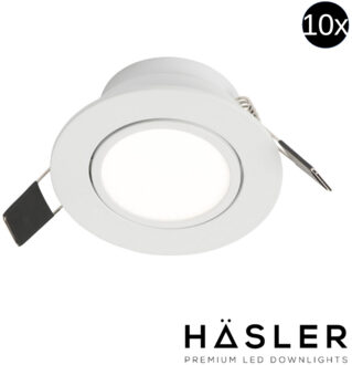 Inbouwspot Häsler Ancona Incl. Fase Aansnijding Dimbaar 8 cm 4 Watt Helder Wit RVS Set 10x