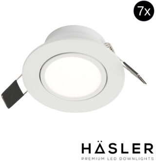 Inbouwspot Häsler Ancona Incl. Fase Aansnijding Dimbaar 8 cm 4 Watt Helder Wit RVS Set 7x