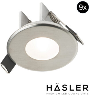 Inbouwspot Häsler Ferrara Incl. Fase Aansnijding Dimbaar 6,8 cm 4 Watt Helder Wit RVS Set 9x