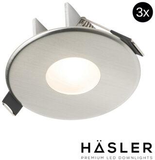 Inbouwspot Häsler Toscana Incl. Fase Aansnijding Dimbaar 9.2 cm 4 Watt Helder Wit RVS Wit Set 3x