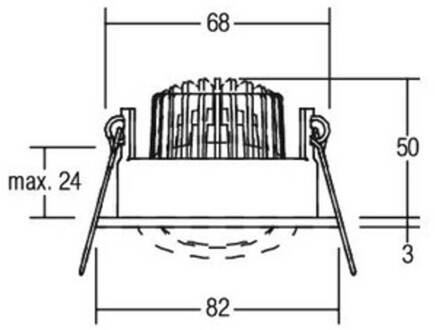 inbouwspot IP65 rond schakelbaar titaan titaan mat