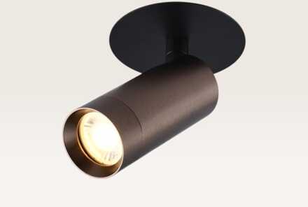 Inbouwspot Mavion nero bronzo - Mini GU10 (MR11) - Spotlight - Zwevend licht - IP20 voor binnen - Zwart en brons - Met doorlusbedrading Zwart / Brons