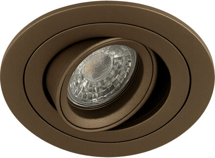 Inbouwspot - Sigmi Luno Pro - Rond - Brons - Kantelbaar - Zaagmaat 80mm Diameter 92mm - Incl. GU10 Fitting