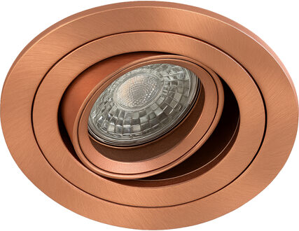 Inbouwspot - Sigmi Luno Pro - Rond - Koper - Kantelbaar - Zaagmaat 80mm Diameter 92mm - Incl. GU10 Fitting