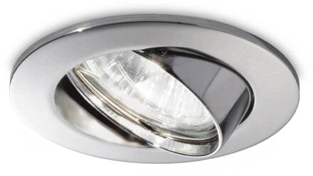 Inbouwspot Swing rond, GU10, zwenkbaar, chroom glanzend chroom