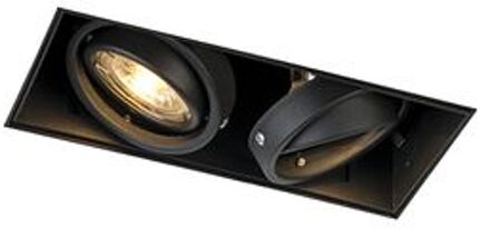 Inbouwspot zwart GU10 draai- en kantelbaar trimless 2-lichts