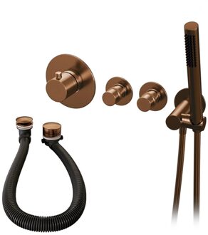 Inbouwthermostaatset Brauer Copper Incl Staafhanddouche En Badafvoer Koper