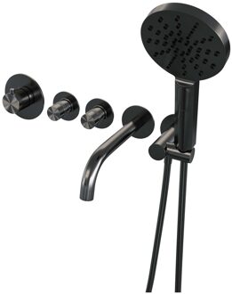 Inbouwthermostaatset Brauer Gunmetal Edition Incl Baduitloop en 3 Standen Handdouche Gunmetal