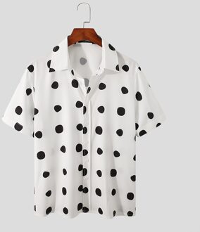 Incerun Mannen Shirt Stip Print Revers Korte Mouw Casual Hawaiian Shirts Mannen Kleding Ademend Streetwear Camisas Xxl