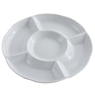 Inch 23X2.8 5-Compartiment Melamine Voedsel Opslag Lade Gedroogd Fruit Snack Plaat Voorgerecht Serveerschaal Voor Snoep gebak Noten