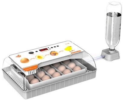 Incubator for Hatching Eggs Automatic Egg Turning 20 Eggs LED Efficient Egg Illumination Display Screen Multifunctional Egg Tray Automatic Temperature Control Transparent Cover with Egg Candle Tester Targeted for Poultry Breeders