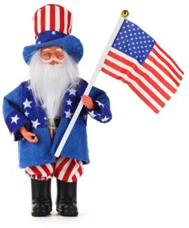 Independence Day Kerst Santa Pop Speelgoed Patriottische Ornamenten 4th Juli Keuken Tiered Lade Decor H051 B