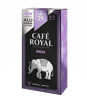 India, coffee Royal 10 compatible Nespresso aluminum capsules