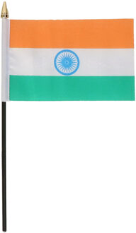 India - mini vlaggetje van 10 x 15 cm op stokje - Landen vlag - H27 cm Multi