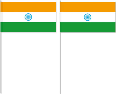 India zwaai vlaggetjes 12 x 24 cm