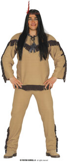 Indiaan Kostuum 3-Delig Man Hinto Geel - Beige - Creme, Bruin - Kastanje