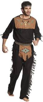Indiaan kostuum man Noble Wolf Bruin - Kastanje